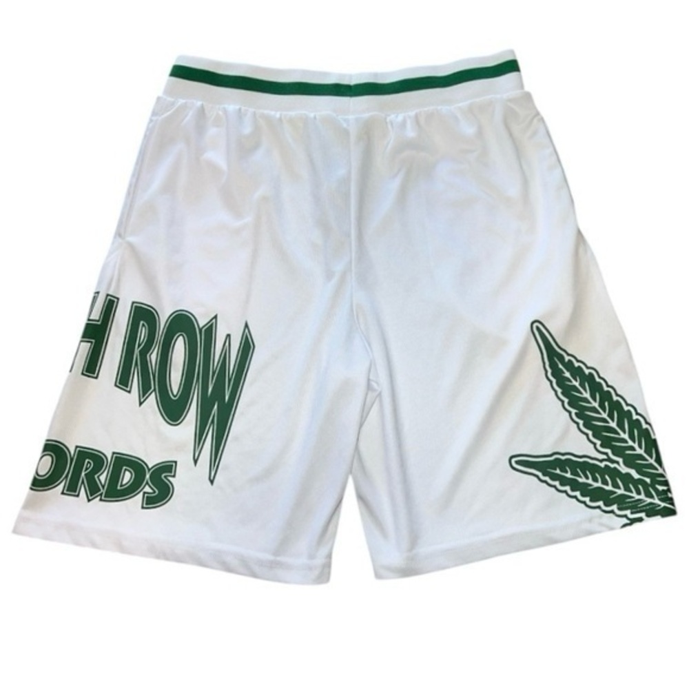 Death Row Records Men's Basketball Shorts Green White Medium M